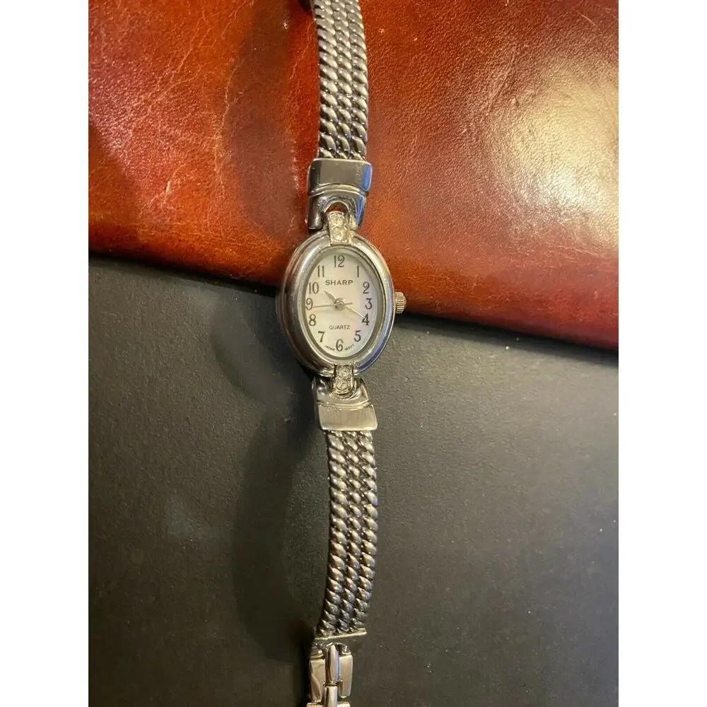 Women's 20mm Silver Tone Sharp Watch, Crystal Accents